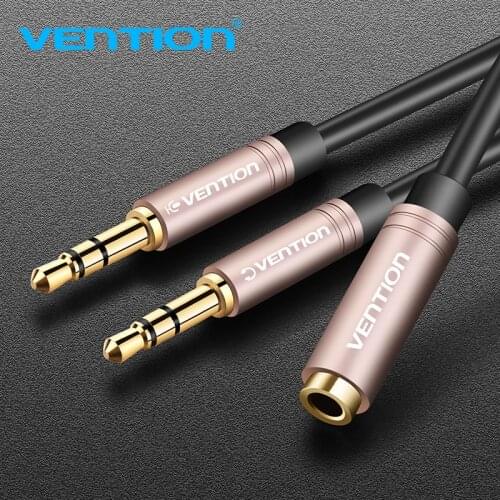 Vention 3.5mm Aux Cable Audio Y Splitter Cable Jack 3.5 Female to Dual Male Earphone Headphone Splitter Cord for Laptop Headset