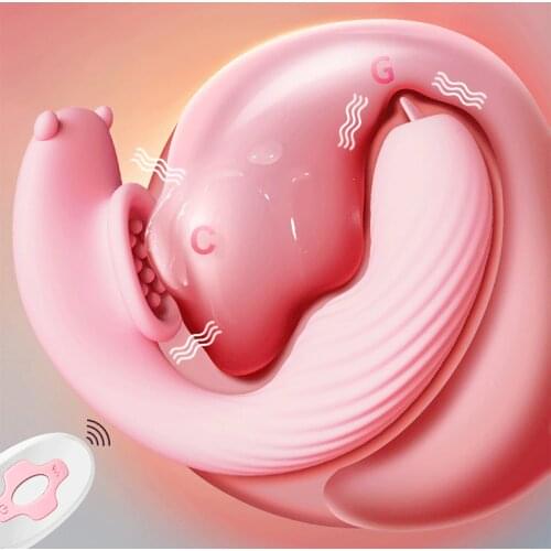 Wearable Tongue Licking Vibrators Remote Control Vagina Clitoris Stimulator Dildo Vibrators Masturbate Adult Sex Toys For Women