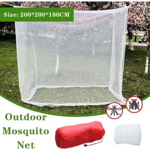 Huge Travel Camping Mosquito Net Hammock Bug Net Tent Outdoor Insect Reject Canopy Bed Curtain with Storage Bag 200x200x180cm