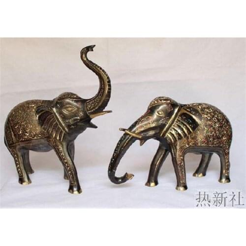 Pakistan 18 inch bronze animal lovers elephant handmade art furnishings imported copper copper elephant