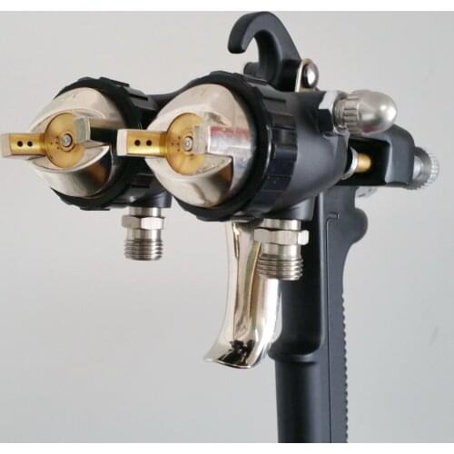 Double nozzle spray gun,double head spray gun Nano Chrome Paint Sprayer , Dual Head Pneumatic Sprayer Painting Tools