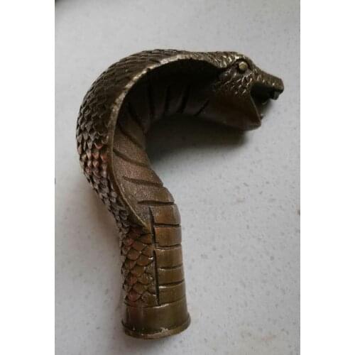Gifts Carved snake bronze carving head crutches leading cane