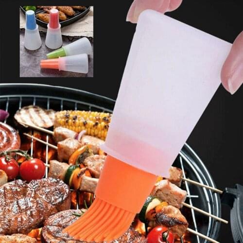 Portable Oil Bottle Brush Barbecue Brush Silicone Kitchen Cooking Tool Accessorie Pastry Baking Pancake BBQ Camping Accessories