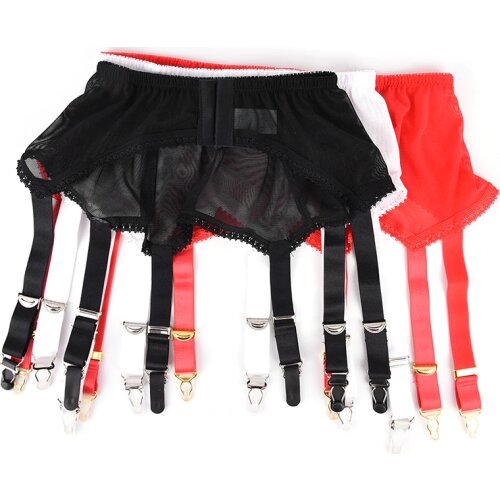 Sexy Garter Belt Punk Goth Women Suspender Belt Hot Sheer Thigh High Exotic Lingerie Garters For Stockings Pantyhose 3colors
