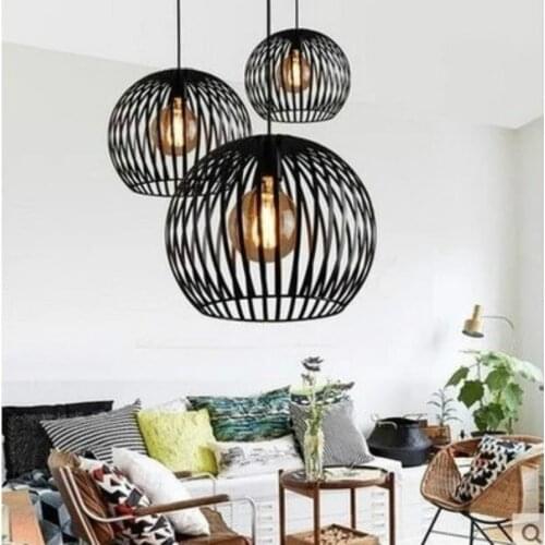 European Simple Creative Lamps Vintage Industrial Style Iron Pendant Lights for Restaurant Bar Cafes Living Room ZM911