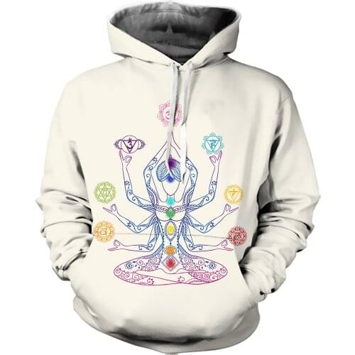 REAL American SIZE Custom High Quality Chakra Balance Sublimation Printing Plus Size Hoodies