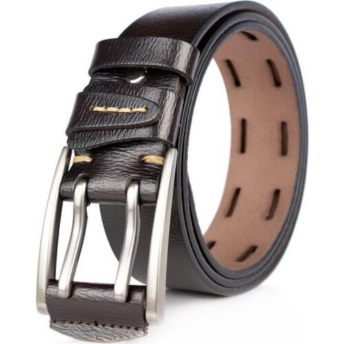Designer Mens Leisure Belt Metel Double Pin Buckle Waist Strap British Jeans Accessories Office Career Business Brown Cinto