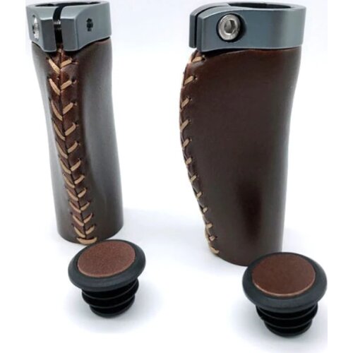 100% Real Leather Handlebar Grips for Brompton Bicycle Cycling