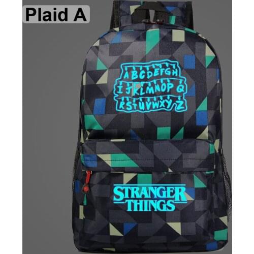 Luminous Stranger Things Letter Christmas lamp Galaxy Children School bag Teenagers Student Schoolbags Women Men Backpack