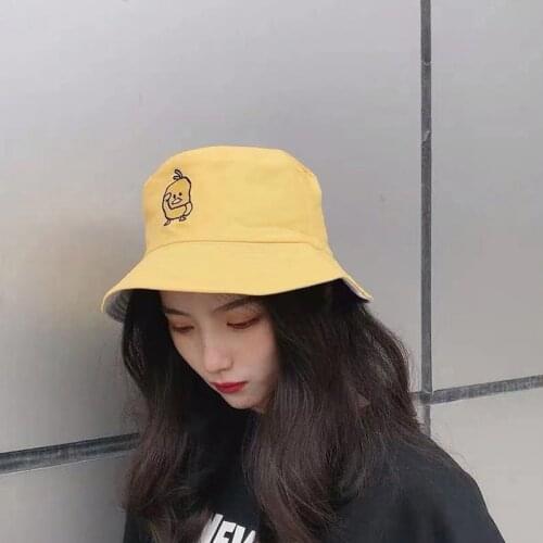 Summer Sun Hat Reversible Duck Bucket Hat for Men Women Cotton Bob Sad Boys Panama Fold Girls Beach Travel Outdoor Fisherman Hat