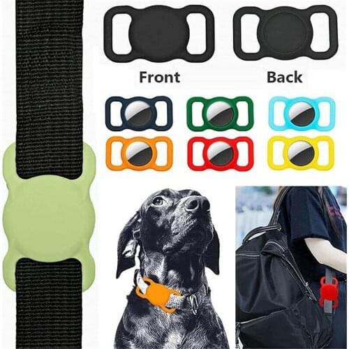 Pet Silicone Protective Cover Finder Dog Cat Collar Airtag Portable Comfortable Safe Traction Adjustable Anti-Lost Pet Locator