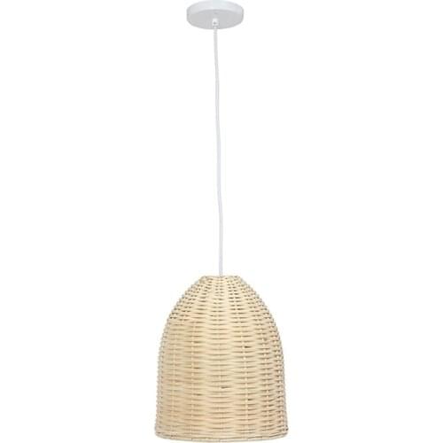 Modern Rattan Basket Ceiling Pendant Light Lampshade Shade in a Natural Wicker Finish for Bedroom Living Room