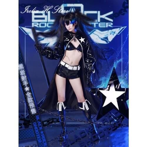 Irelia H Store BLACK ROCK SHOOTER Miku Cosplay Costume Trench shorts