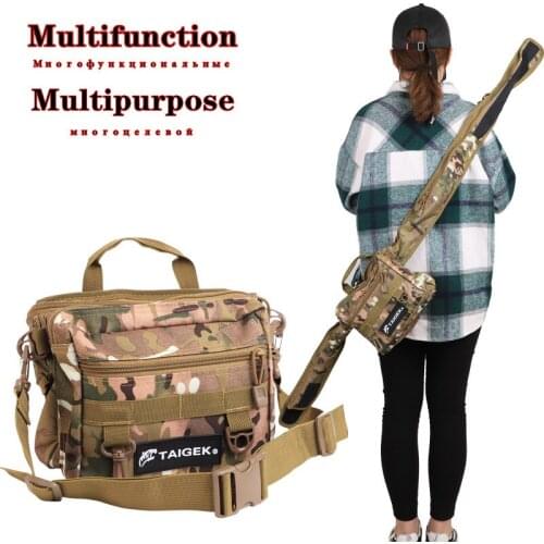 New Multifunctional Fishing bag 140 cm pole rod pocket lure accessories storage Package Backpack Waterproof Oxford Canvas