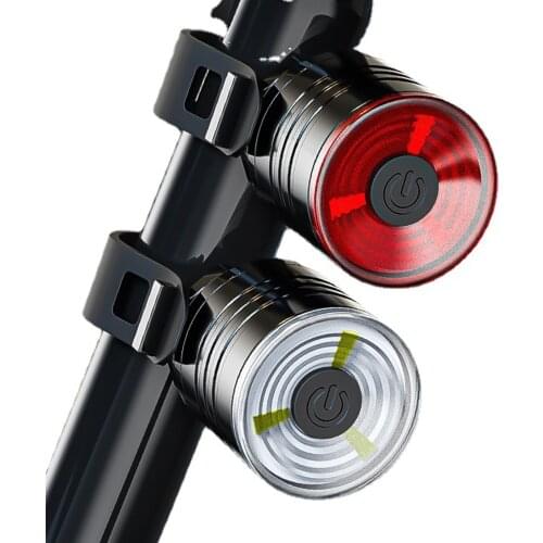 Led Bicycle Lamp Aluminum Alloy Bike Tail Light Flashes Signal Bicycle Lighting Helmet Cycling Bicycle Lights Front And Back