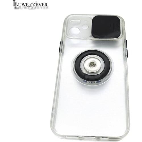 Luwellever Fit 18mm Snap Button Ultra Thin Clear Case For iPhone 12 11 Pro Max Soft Silicone Back Cover Display Board