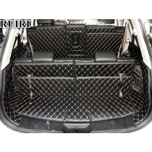 High quality! Full set car trunk mats for Nissan Rogue 7 seats 2019-2015 waterproof boot carpets cargo liner mat for Rogue 2017