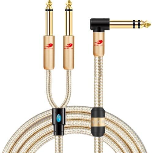 1/4'' TRS 6.35mm to Dual 1/4 Inch TS Mono Male Audio Cable for Mixer Amplifier Home Stereo Speaker Y Splitter Shielded Cords