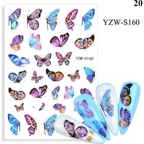 1Pcs Butterfly 3D Designs Nail Sticker Decals Tool Nail Art Paper Decoration Manicure Tattoos Nail Sticker Art Accessories