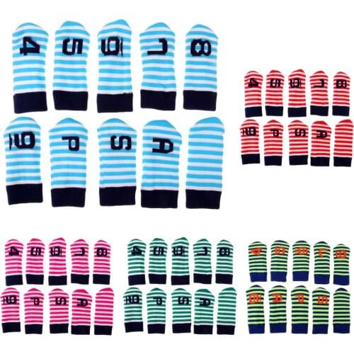 10pcs Golf Club Iron Head Covers Set Knit Sock Sleeve Headcover for