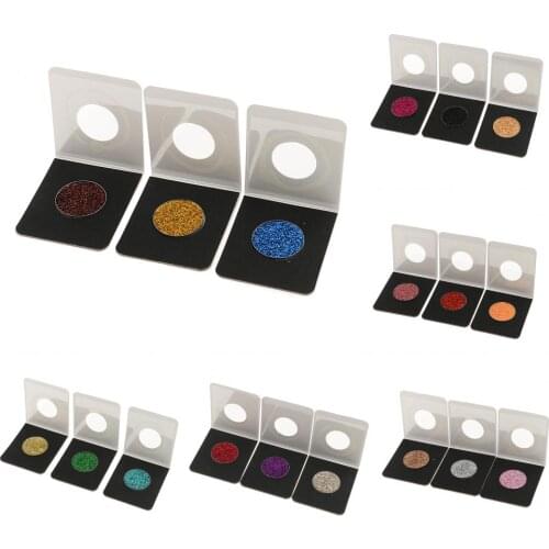 3 Colors Eye Shadow Pigment Palette, Glitter Loose Powder Eyeshadow Metallic Makeup Eye Shadow
