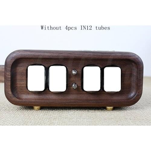 4-bit IN12 retro collection DIY clock Black walnut solid wood glow digital tube clock without IN12 tubes