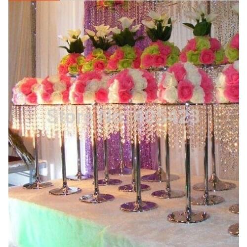 4pcs/lot 60cm Height crystal bead wedding props road lead frame top diameter 30cm with bead,not including flower