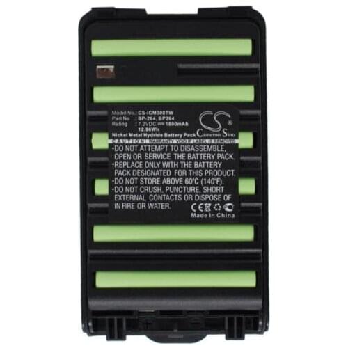 Cameron Sino 1800mah battery for ICOM IC-F3001 -F3002 -F3003 -F3101D -F3102D -F3103D -F3210D -F4001 -F4002 BP264 BP-264