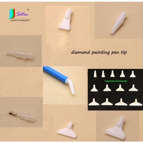 Wholesale 500pcs Home Diy Cross Stitch Diamond Point Tool White Transparent 1/4/7/10 Stones Diamond Painting Pen Tip A0541L