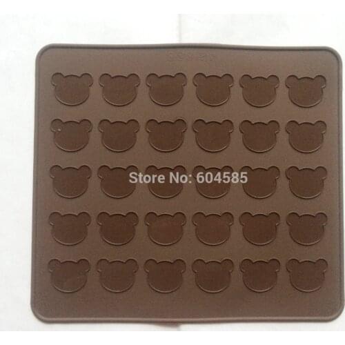 30 cavity animal TEDDY BEAR Macaron Macaroon NonStick Silicone Mat