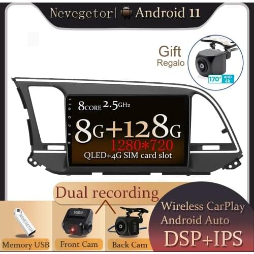 Car Radio For Hyundai Elantra 6 2015 2016 2017 2018 Multimidia Video Player 2 din Android 11 GPS Navigaion Split Screen