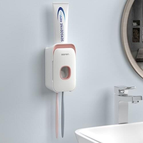 Automatic Toothpaste Dispenser Wall Mount Toothbrush Holder Lazy Toothpaste Squeezer For Toilet Home Bathroom Accessories