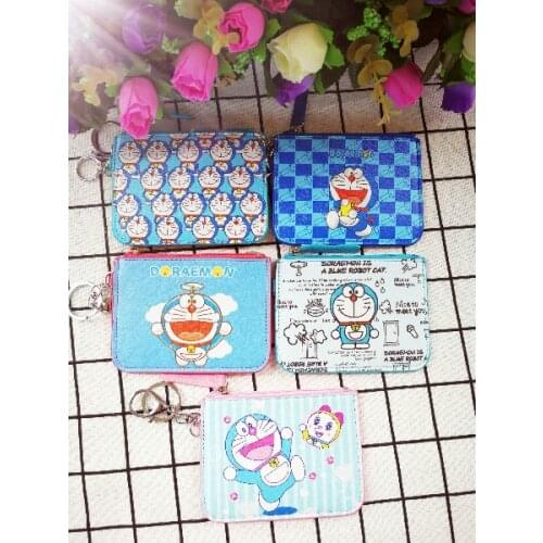 IVYYE 1PCS Doraemon Cartoon Plush Purse Toys mini Stuffed Toy Card Coin Purses Cute bags Holder Cash Credit soft ID NEW
