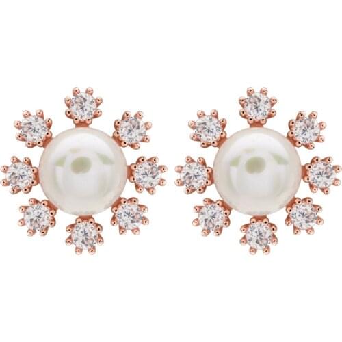 Exquisite and chic fashion pearl earring earrings Trendy zircon earrings for women/girls wedding parties ER-275