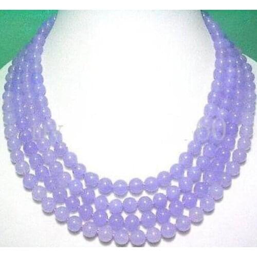 Beautiful! Fashion Ladys 4 Rows Natural Lavender bead Necklace18"