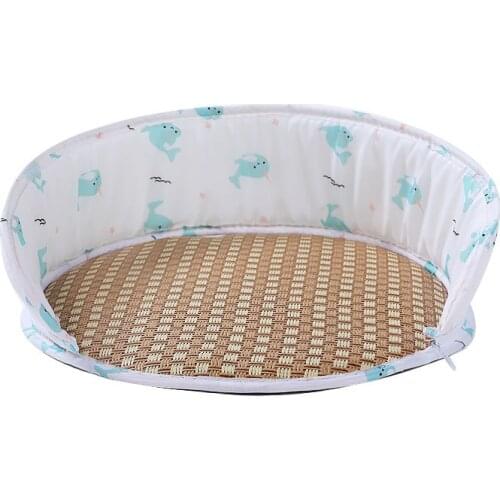 Dog Round Bed Summer Breathable Ice Pad Cool Puppy Cushion Mat For Dog Pet Bed Dog Blanket Cooling Mat