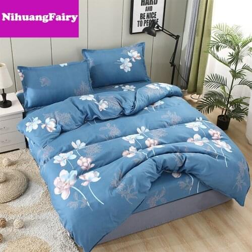 Hot-selling warm bed home textile set thick four-piece bedding bed linen quilt cover three-piece student dormitory