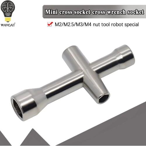 M2 M2.5 M3 M4 3D Printing Nozzles Wrench Screw Nut Hexagonal Cross Mini Wrench Spanner Maintenance Tool 4 Size