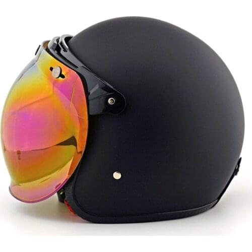 Motorcycle Vintage Helmet Shield Pilot Visor Jet Retro 3/4 Scooter Moto Helmets With Bubble Visor Goggles