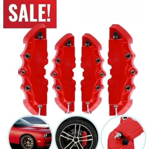 Brake Rear Wheel 4PCS 3D Red Car Universal Disc Brake Caliper Covers Front & Rear Accessories Set Auto Replacement Parts