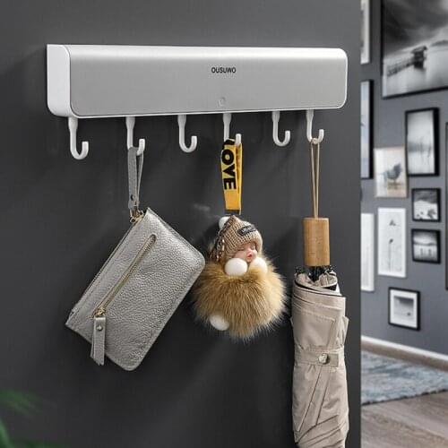 Wall-Mounted Storage Rack Shelf Storage Box With Hook For Bathroom Door Punch-Free Clothes Key Organizer Kitchen Accessories
