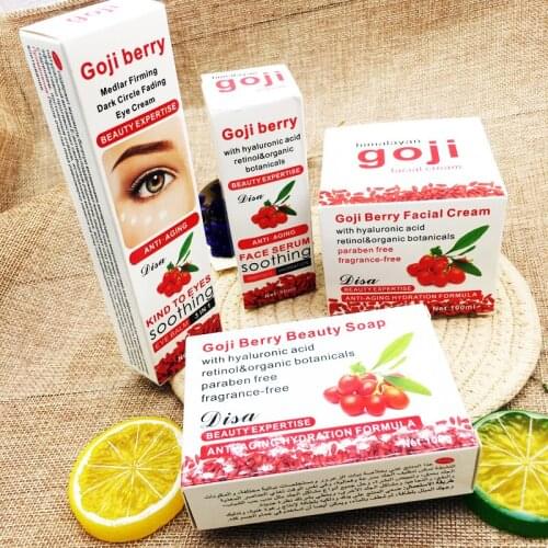 Original Facial Cleanser Soap+Face Goji Serum+Face Anti-age Cream +antwrinkle Eye Creams Revitalizing Whitening Cream Skin Care