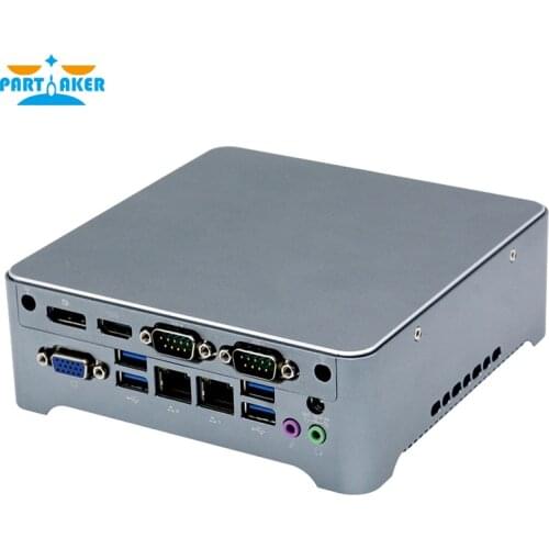 Partaker N6 8th Gen i3 8145U i5 8265U i7 8565U Processor Fanless Mini PC Desktop Industrial Computer Dual Lan HD-MI 2.0