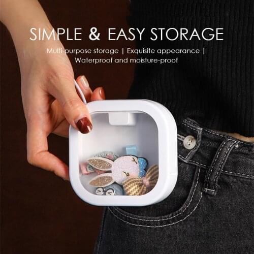 Mini Carry-on Storage Box Portable Clear Flip Jewelry Pill Storage Box Square Plastic Small Storage Boxes Case Organizer Boxes