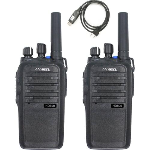 2pcs Anysecu 4G POC Radio Walkie Talkie HD800 With Sim Card Linux System IP Radio GPS Support Real PTT 4000mAh Battery