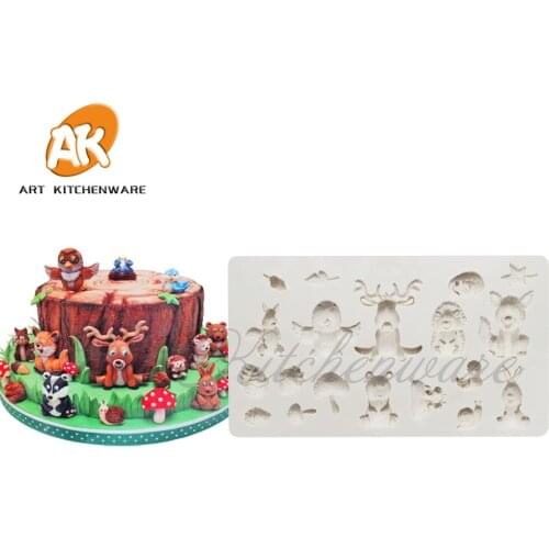 Woodland Animals Mould Silicone Cake Mold Food Grade Silicone Fondant Mold Silicone Baking Cake Tool