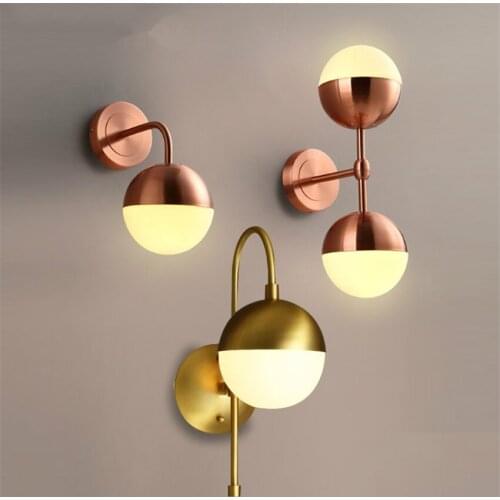 Nordic Modern Glass Golden Wall Lamps Living Room Aisle Bedroom Bedside Staircase Lights Magic Beans Hanging Wall Lamp Fixtures