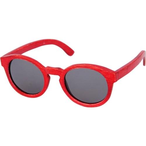 Vintage Polarized womens sunglasses Red bamboo frame sun glasses men Beach Anti-UV for Driving zonnebril dames