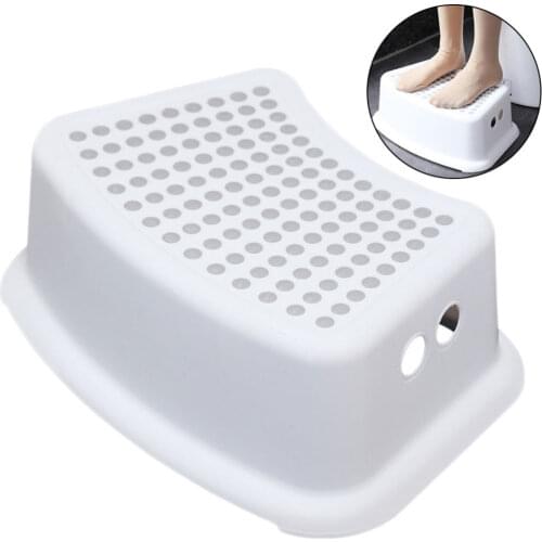 Anti Step Stool Children Bathroom Foot Stool Bath Toilet Stool for Home (White)