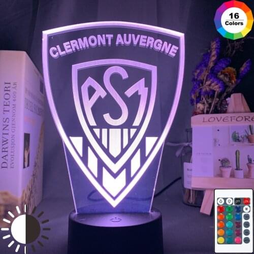 Clermont Auvergne Led Night Light for Dorm Decor Table Lamp Cool Starting School Gift University School Badge Custom 3d Lamp